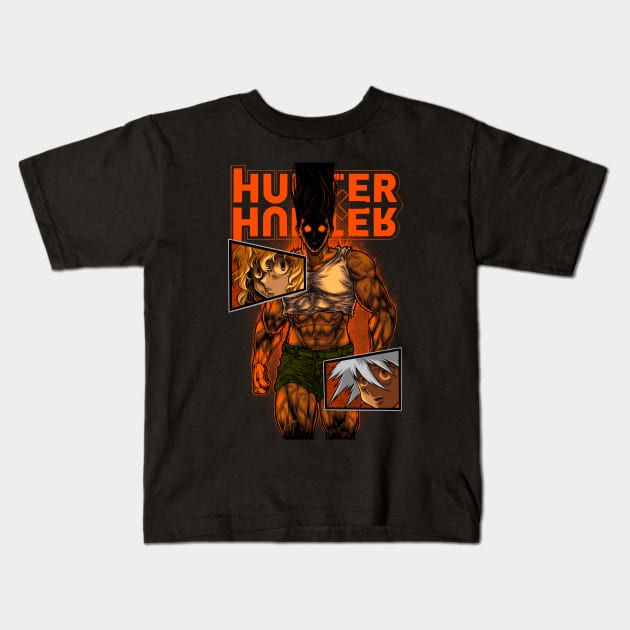 GON HUNTER Kids T-Shirt by Noizfanart